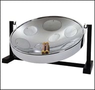 Jumbie Jam Steel Drum Pan with Table Top Stand Steel Drum G Major Silver